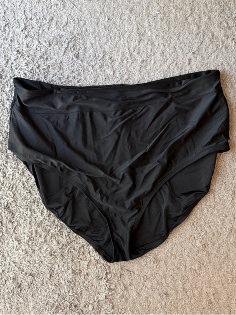Shade & Shore Black High-Waist Tummy Control Full Coverage Bikini Bottoms